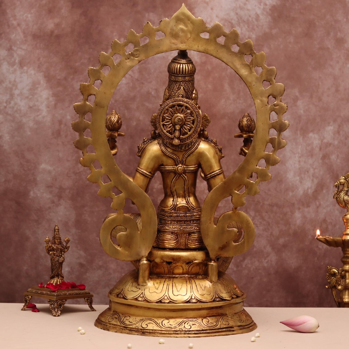 BRASS GODDESS LAXMI IDOL WITH FRAME ( 27 INCHES )