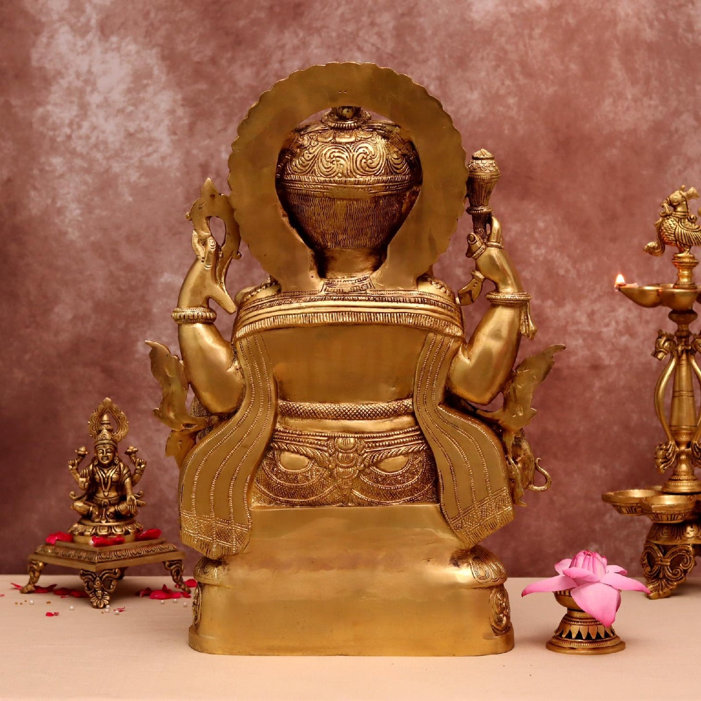 Brassaura® Lord Ganesha Brass Idol | Pure Brass | Height 22 Inches & Weight 22 kgs