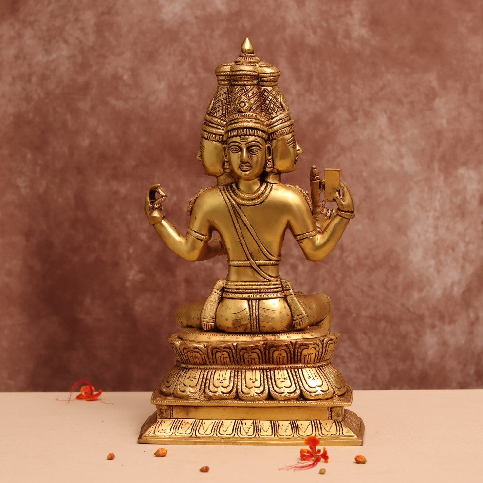 पीतल भगवान ब्रह्मा प्रतिमा ऊंचाई 16 इंच