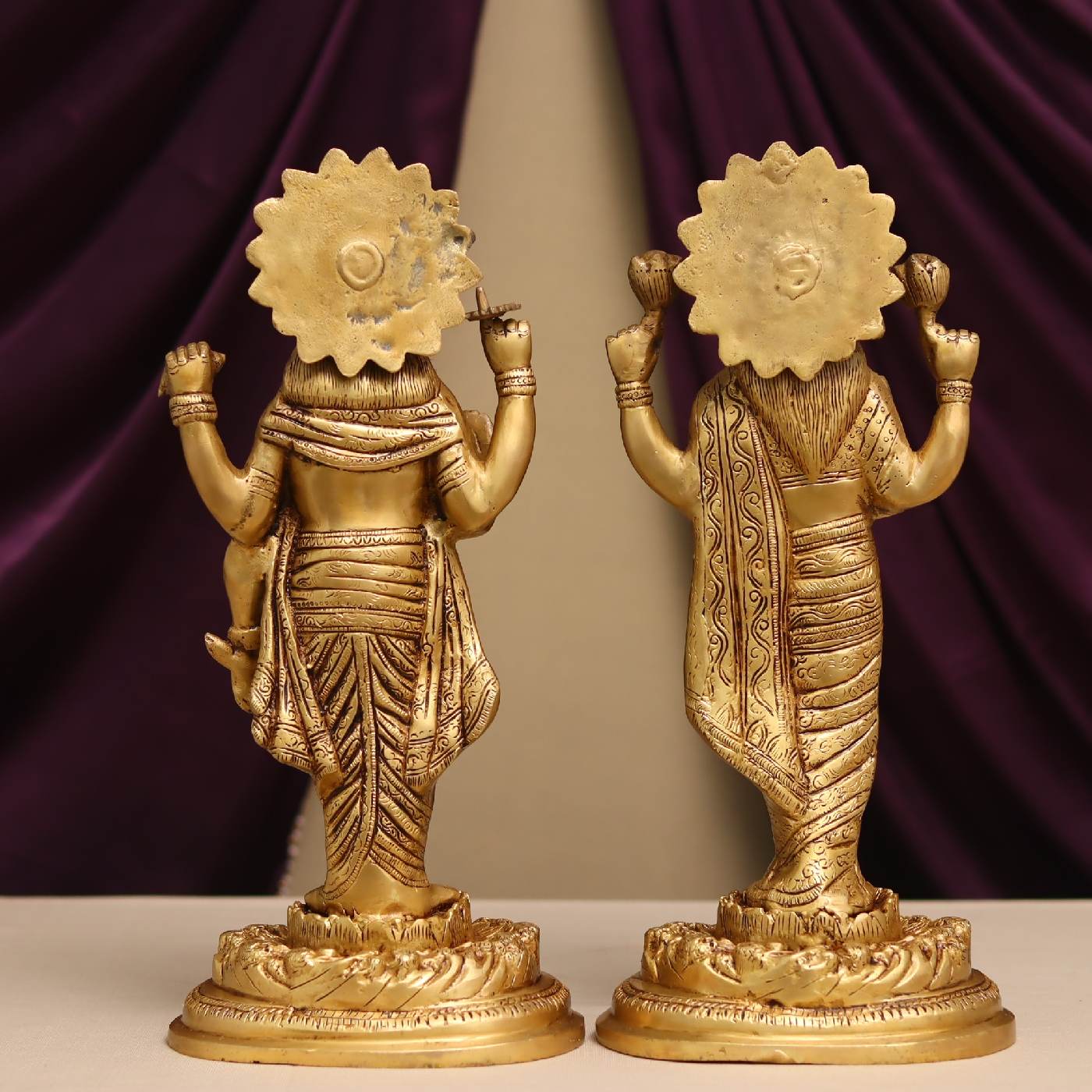 BRASS LAXMI NARAYAN MURTI HEIGHT 16 INCHES