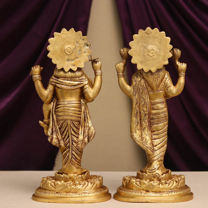 BRASS LAXMI NARAYAN MURTI HEIGHT 16 INCHES