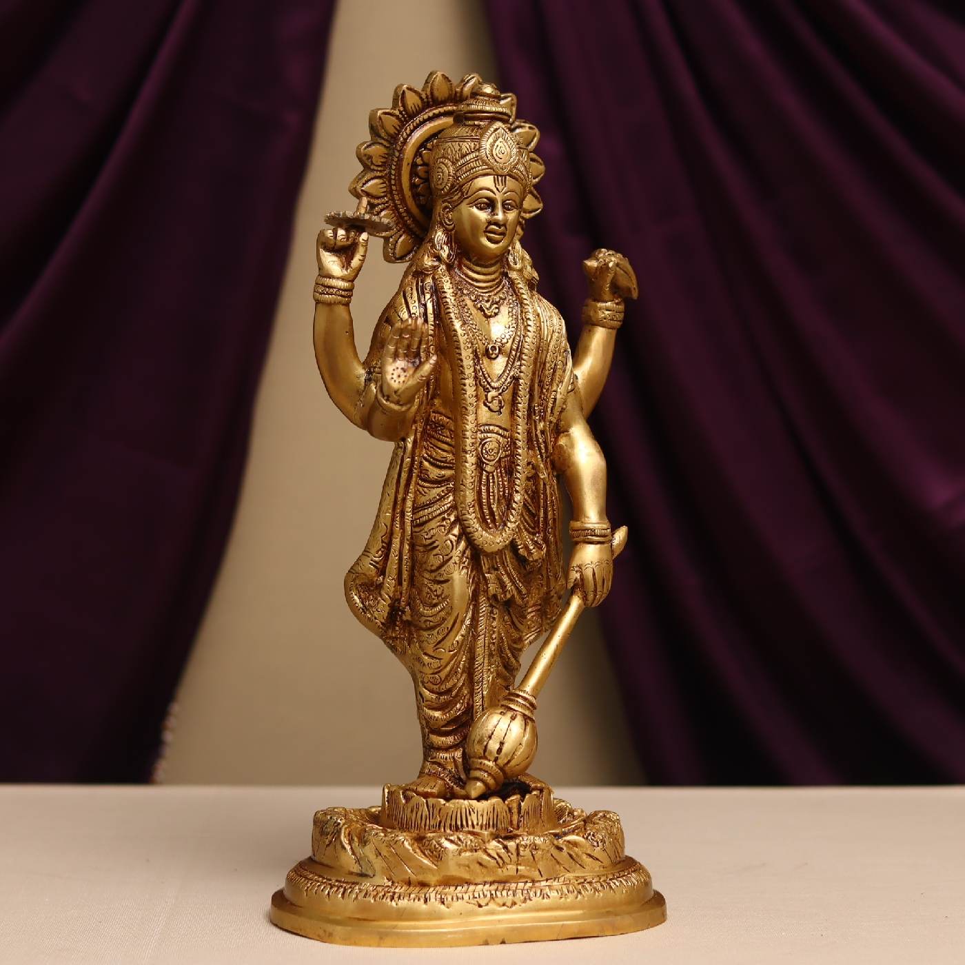 BRASS LAXMI NARAYAN MURTI HEIGHT 16 INCHES