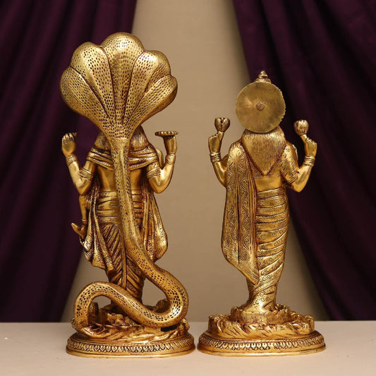 BRASS PREMIUM QUALITY LAXMI NARAYAN IDOL WITH INTRICATE DETAILS ( 17 INCHES )