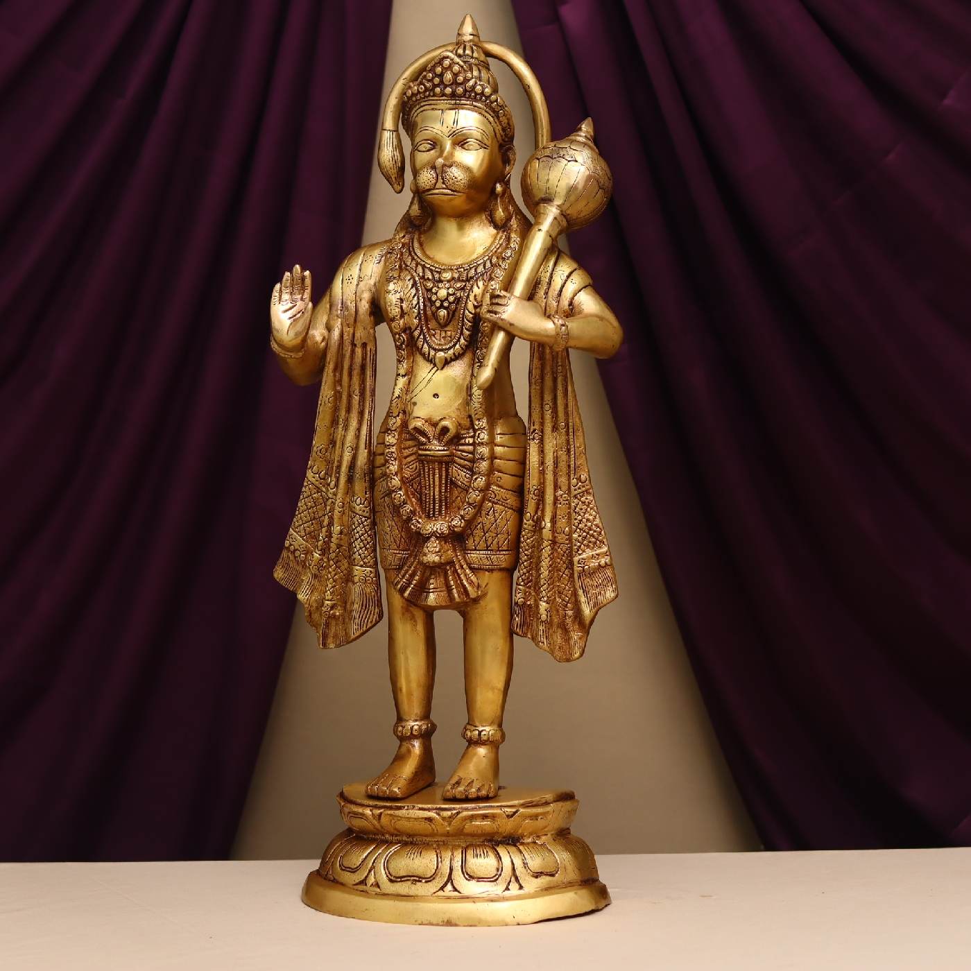 BRASS HANUMAN IDOL HEIGHT 27 INCHES