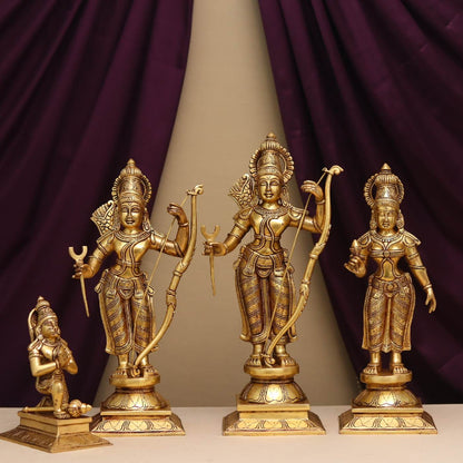 पीतल की राम दरबार मूर्ति, ऊंचाई 23 इंच