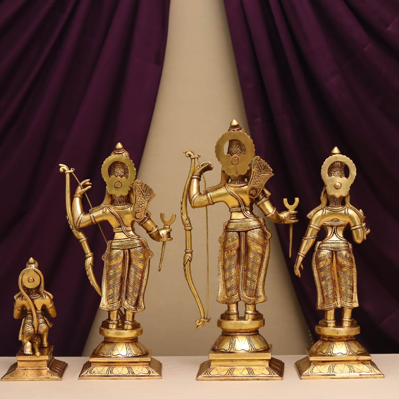 पीतल की राम दरबार मूर्ति, ऊंचाई 23 इंच