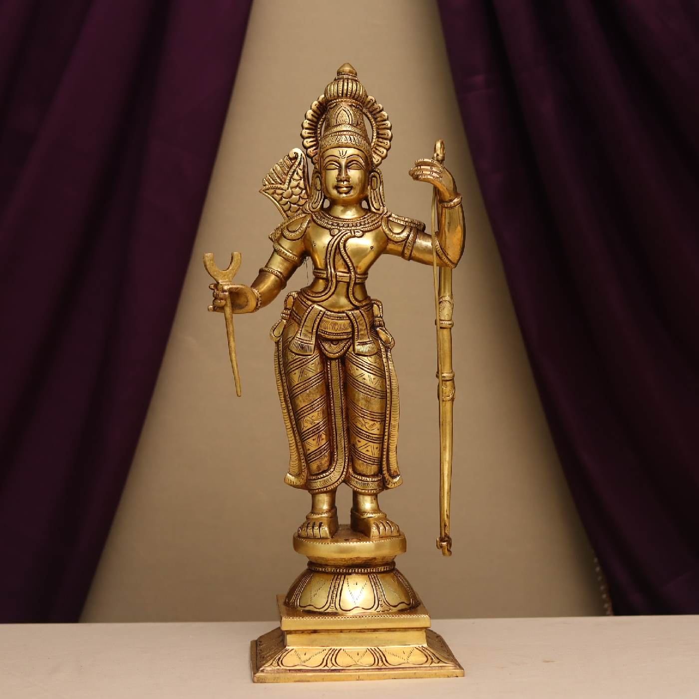 पीतल की राम दरबार मूर्ति, ऊंचाई 23 इंच