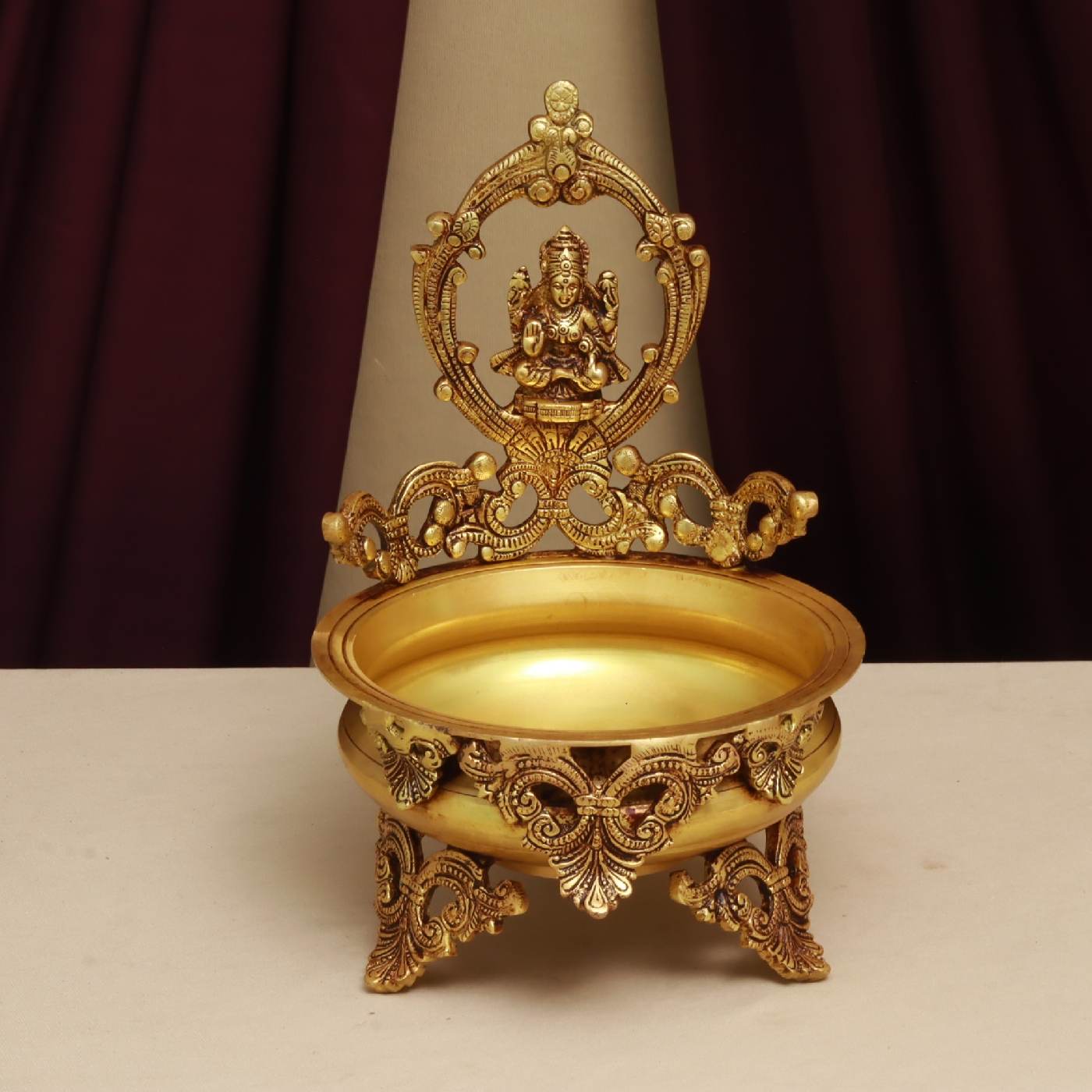 BRASS LAXMI GANESH URLI HEIGHT 11 INCHES