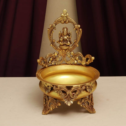 BRASS LAXMI GANESH URLI HEIGHT 11 INCHES