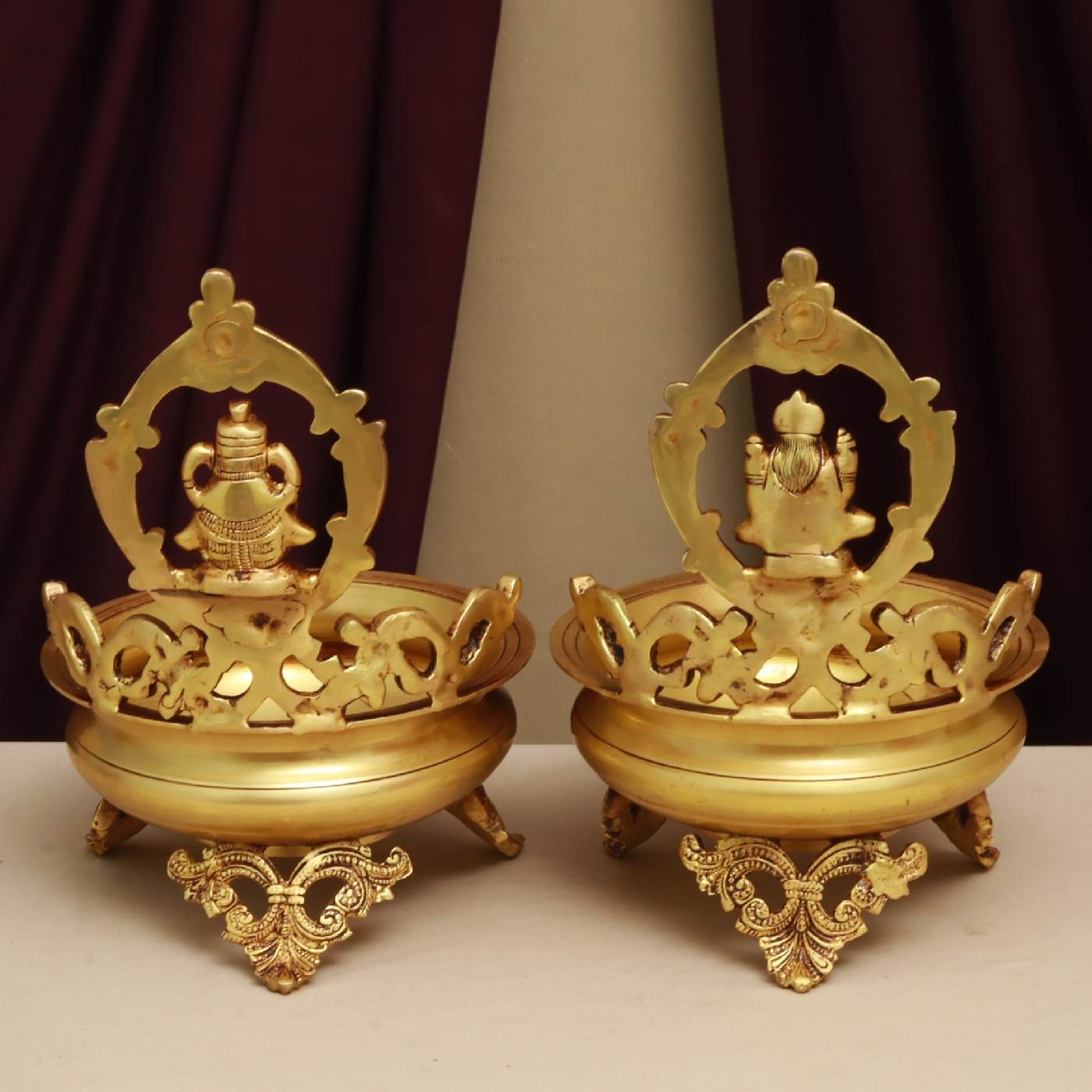 BRASS LAXMI GANESH URLI HEIGHT 11 INCHES