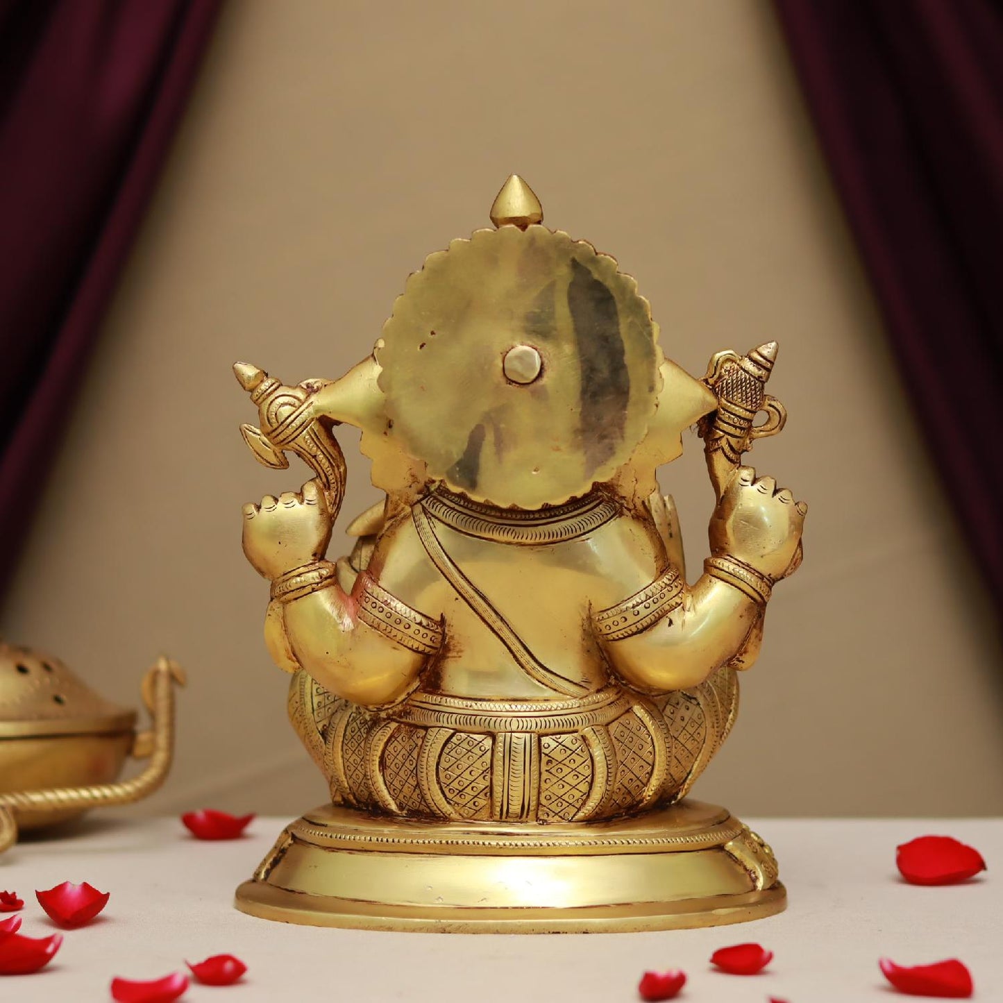 BRASS LORD GANESHA IDOL HEIGHT 9.5 INCHES
