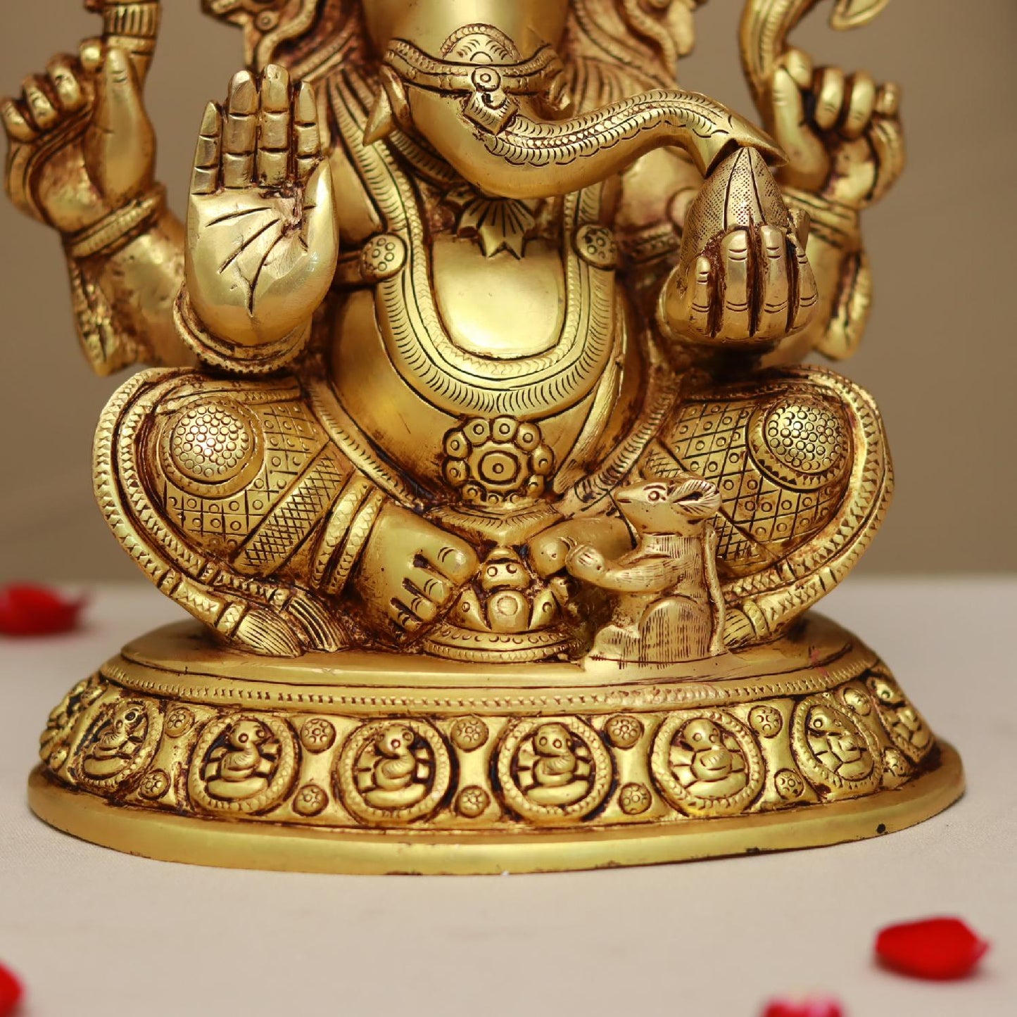 BRASS LORD GANESHA IDOL HEIGHT 9.5 INCHES