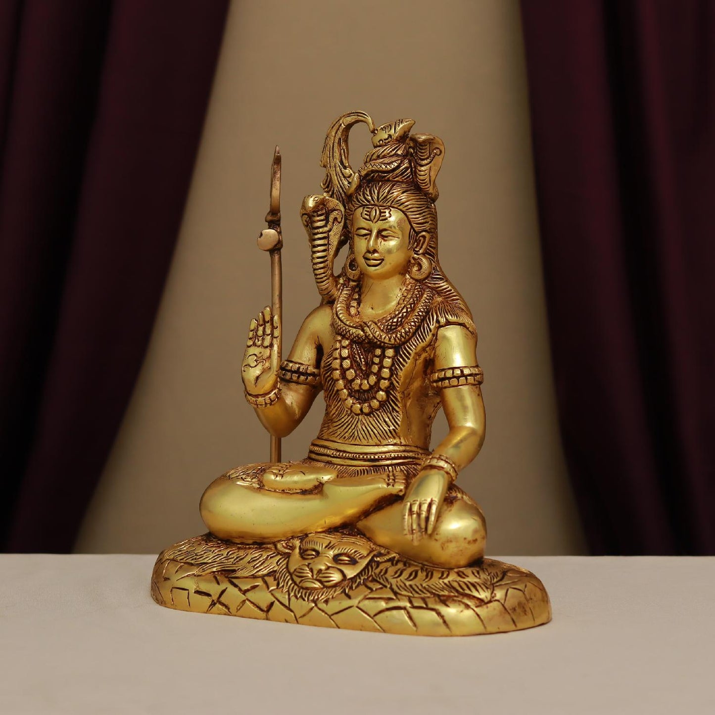 BRASS LORD SHIVA MURTI (10 INCHES )