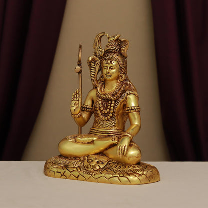 BRASS LORD SHIVA MURTI (10 INCHES )