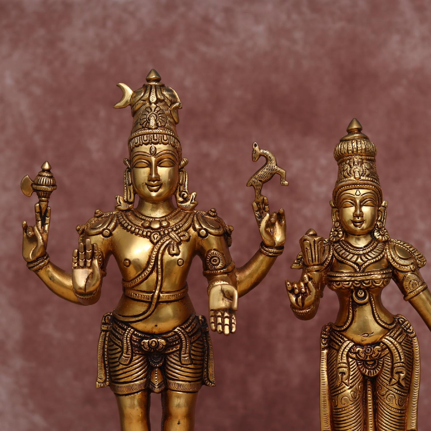 BRASS SHIVA PARVATI STATUE HEIGHT 18 INCHES
