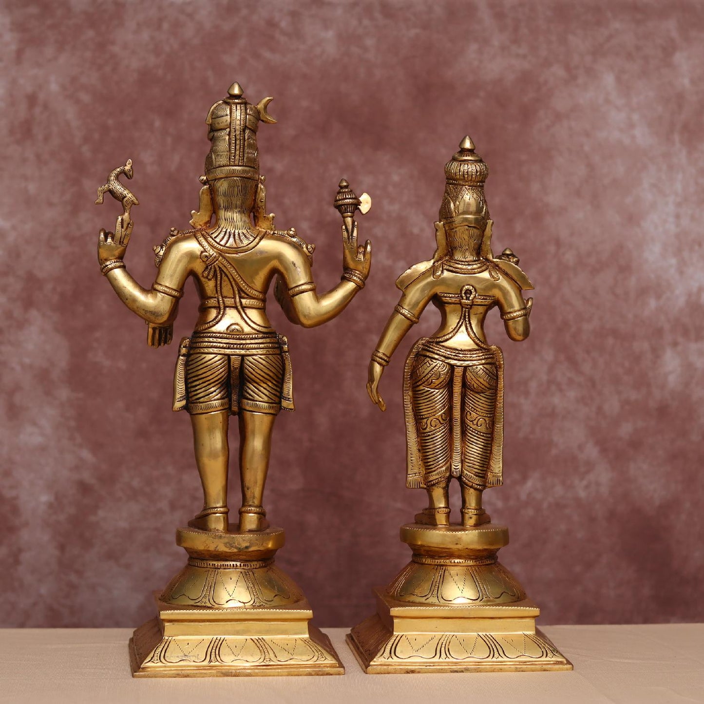 BRASS SHIVA PARVATI STATUE HEIGHT 18 INCHES