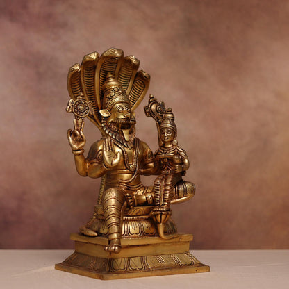 BRASS LAXMI NARASIMHA IDOL HEIGHT 13 INCH