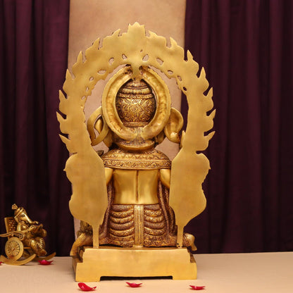 घर की सजावट और पूजा के लिए बड़ी पीतल की गणेश मूर्ति 22 इंच ऊँची