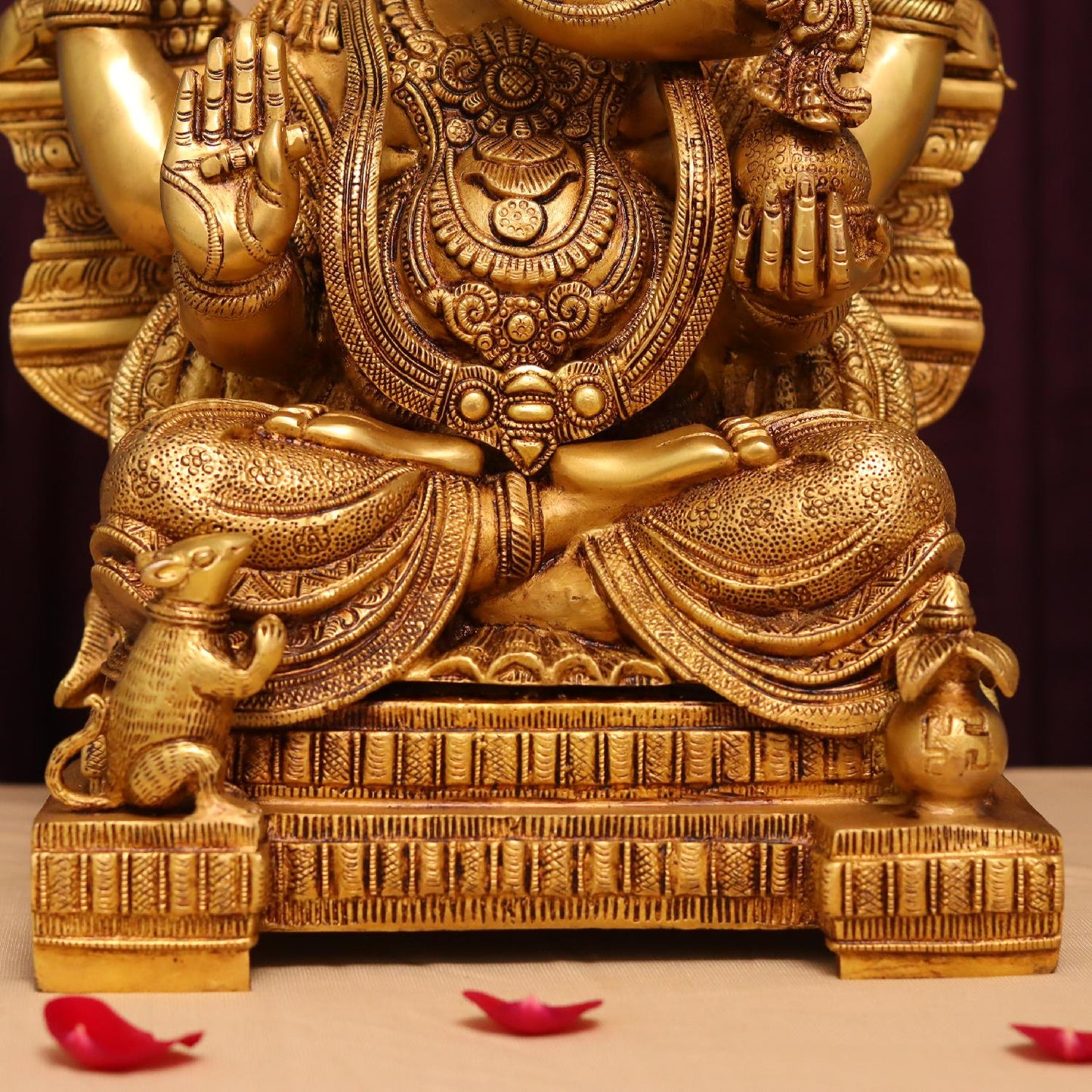 LARGE BRASS GANESH MURTI 22 INCHES HEIGHT FOR HOME DECOR AND POOJA