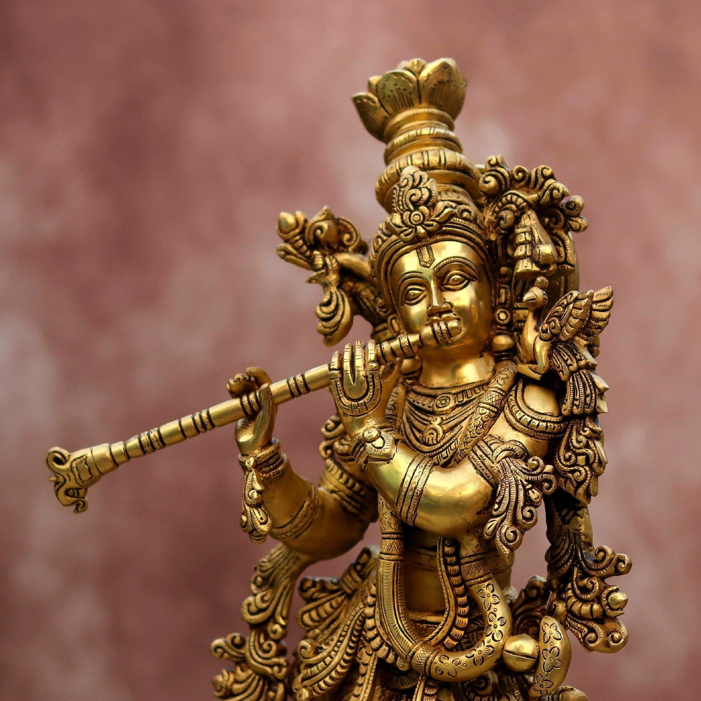 SUPER FINE BRASS KRISHNA STATUE HEIGHT 29.5 INCHES