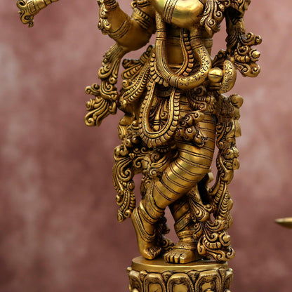 SUPER FINE BRASS KRISHNA STATUE HEIGHT 29.5 INCHES