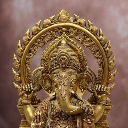 Brassaura® Lord Ganesha Brass Idol | Pure Brass | Height 13 Inches & Weight 8 kgs