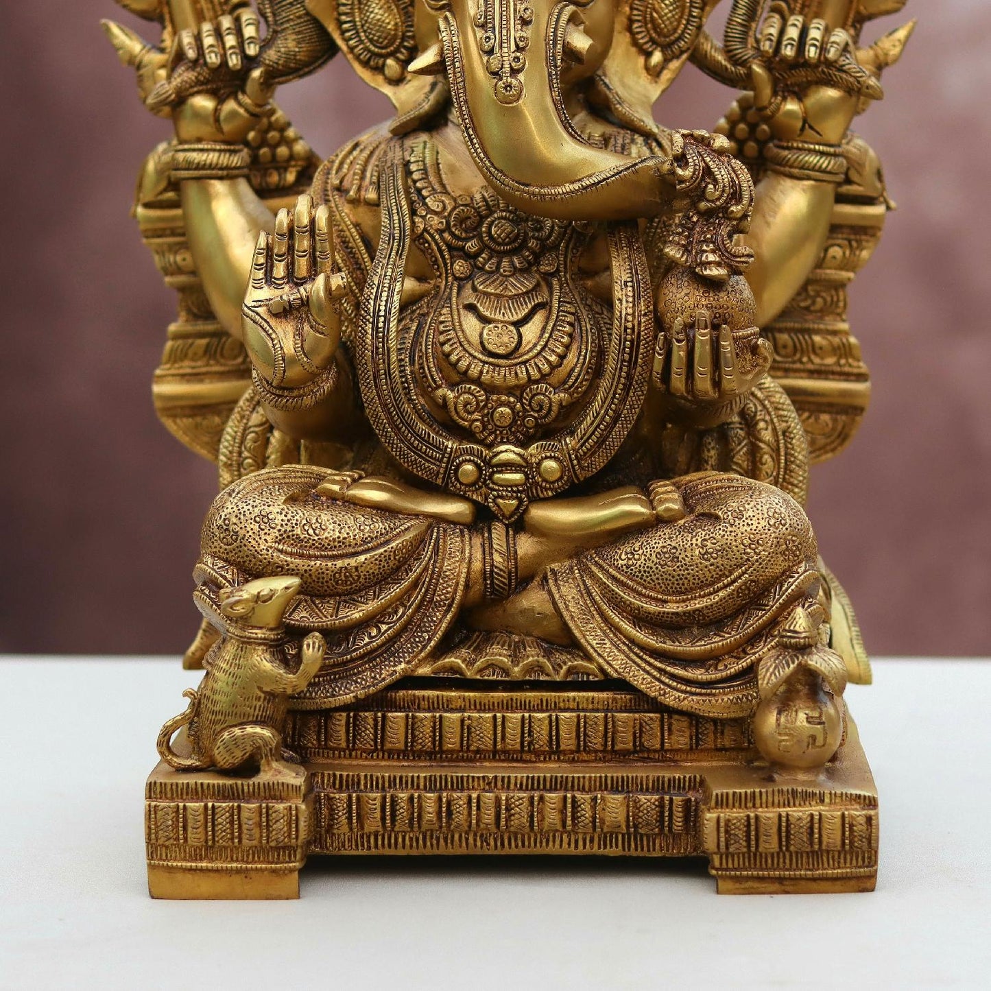 Brassaura® Lord Ganesha Brass Idol | Pure Brass | Height 13 Inches & Weight 8 kgs