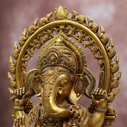 Brassaura® Lord Ganesha Brass Idol | Pure Brass | Height 13 Inches & Weight 8 kgs