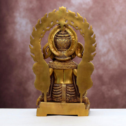 Brassaura® Lord Ganesha Brass Idol | Pure Brass | Height 13 Inches & Weight 8 kgs