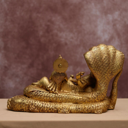 LARGE BRASS LAXMI NARAYAN MURTI HEIGHT 11.8 INCH