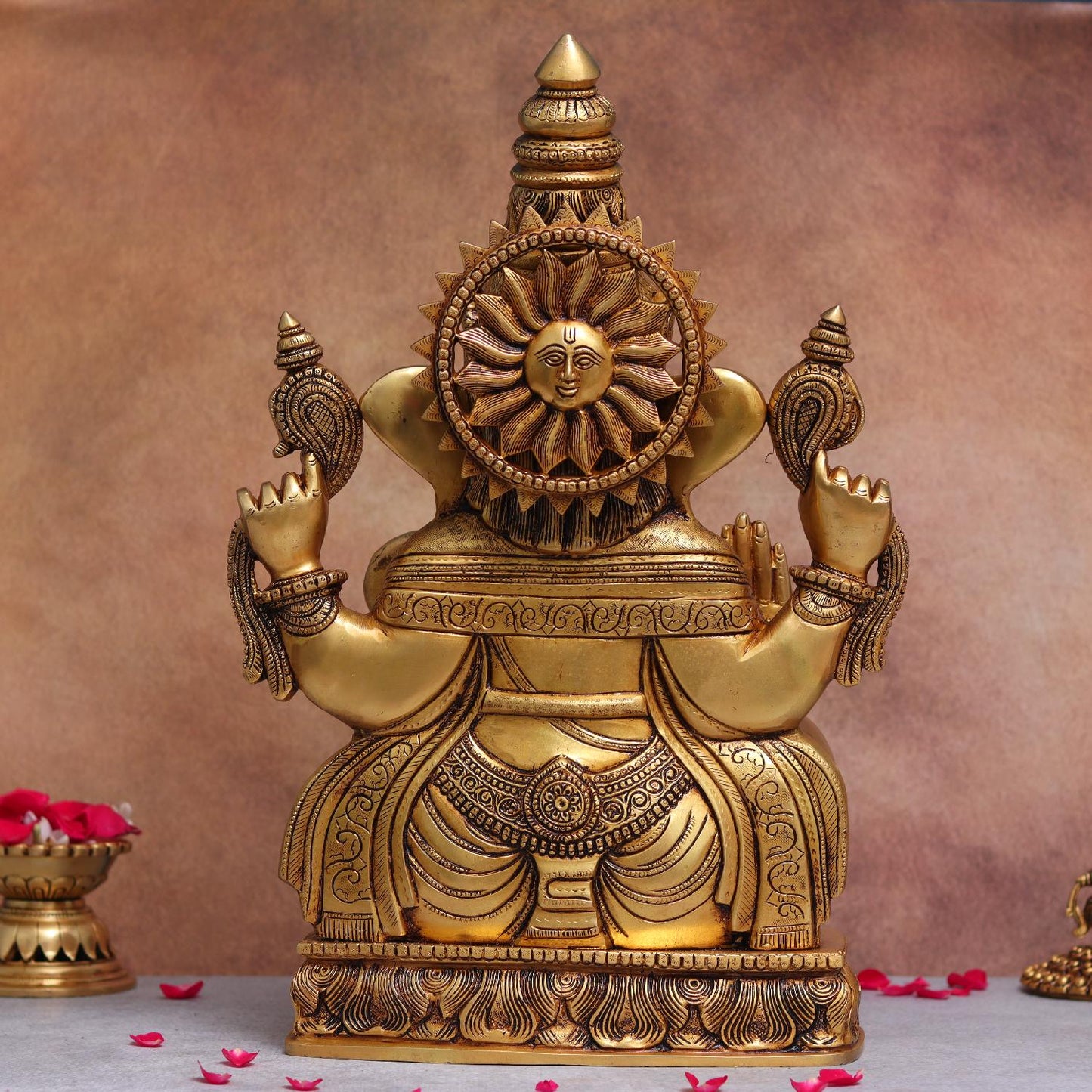 Brassaura® Divine Lord Ganesha Brass Idol | Pure Brass | Height 18.8 Inches & Weight 21 kgs
