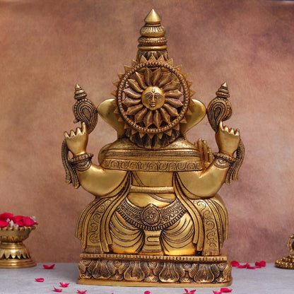Brassaura® Divine Lord Ganesha Brass Idol | Pure Brass | Height 18.8 Inches & Weight 21 kgs