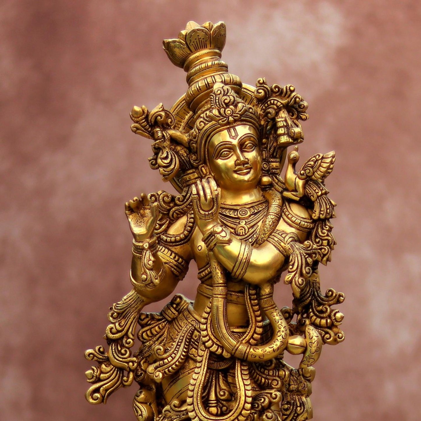 SUPER FINE BRASS KRISHNA STATUE HEIGHT 29.5 INCHES