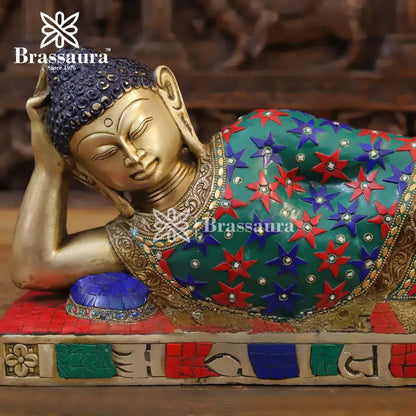 Brass Buddha For Home And Décor Weight 9.24 kg Height 9 Inch