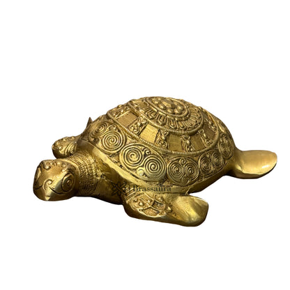 Brass Big Turtle Home and Decor Show Piece Weight 1.9 Kg Height 10 cm