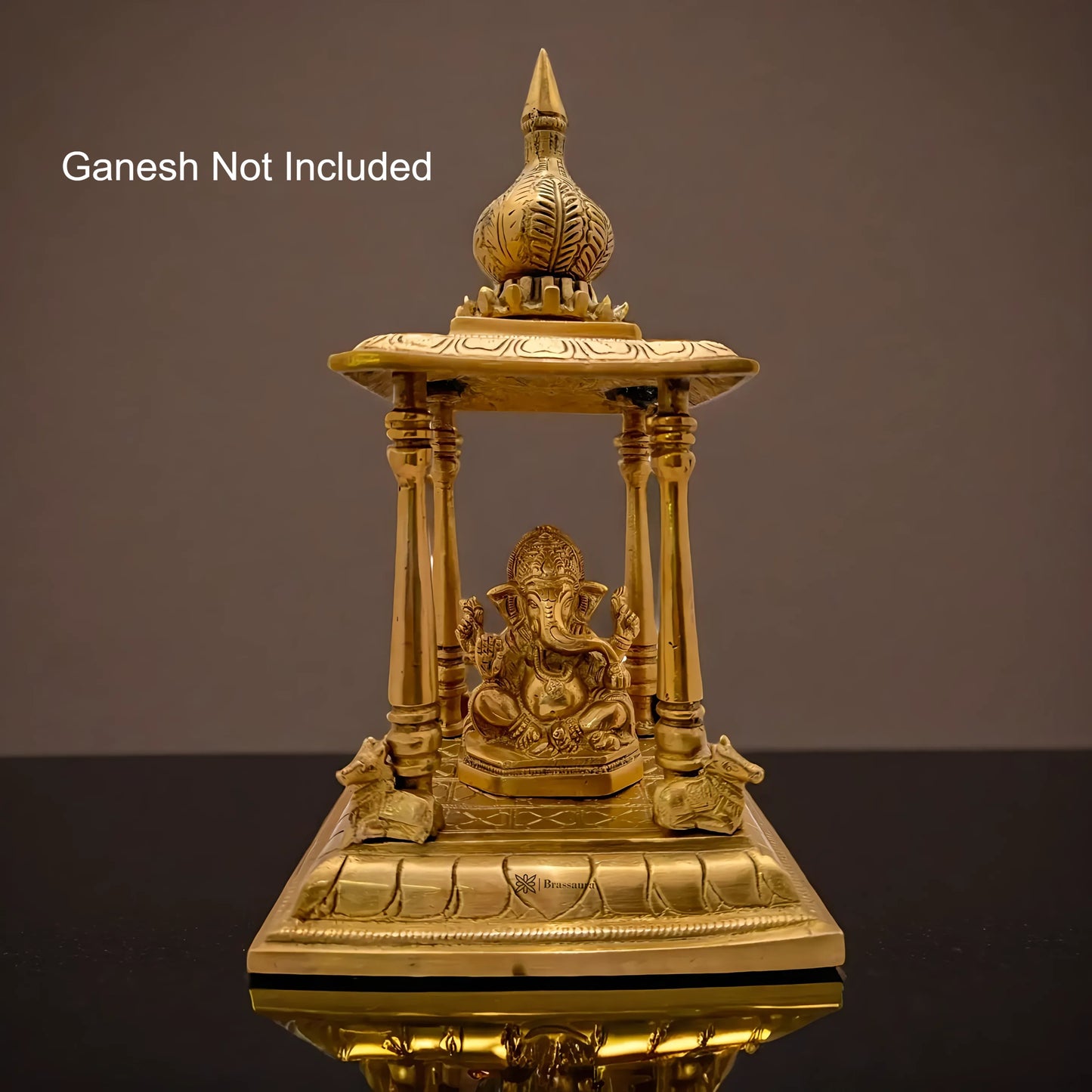Brassaura™ Brass Temple Statue – Height 10 Inches & Weight 4.3 Kgs | Traditional Pooja Room Décor