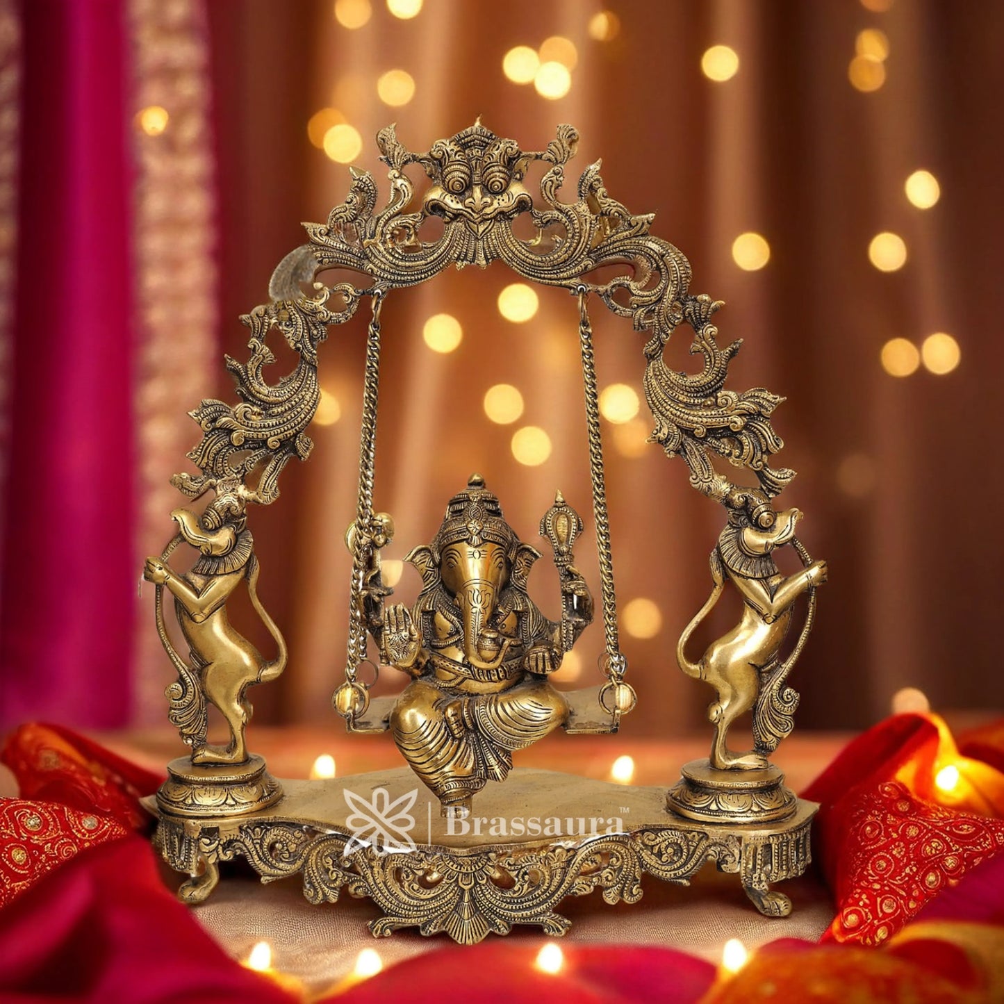 Brass Ganesha Statue For Home Decor And Gift Item Weight 7 Kg And Height 18 Inch