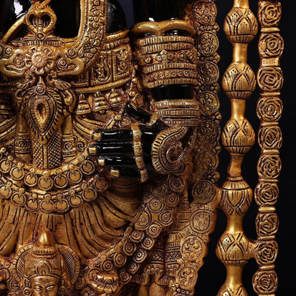 Brassaura® Tirupati Balaji Standing Idol with Black Colour Finish | Pure Superfine Brass Handcrafted Murti | Brass Statue for Home Temple, Pooja Room | Height 58 Inches | Weight 59 Kgs