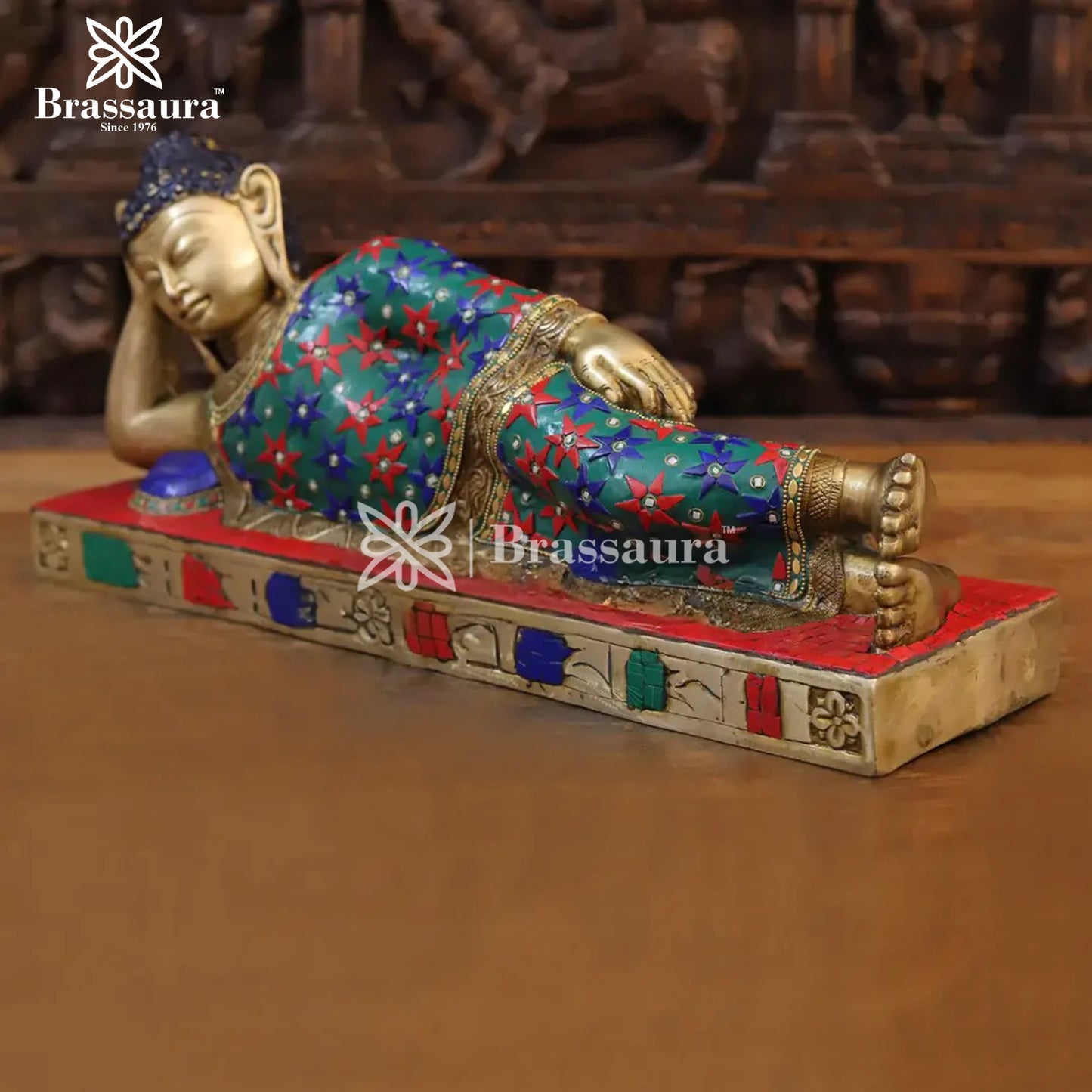 Brass Buddha For Home And Décor Weight 9.24 kg Height 9 Inch