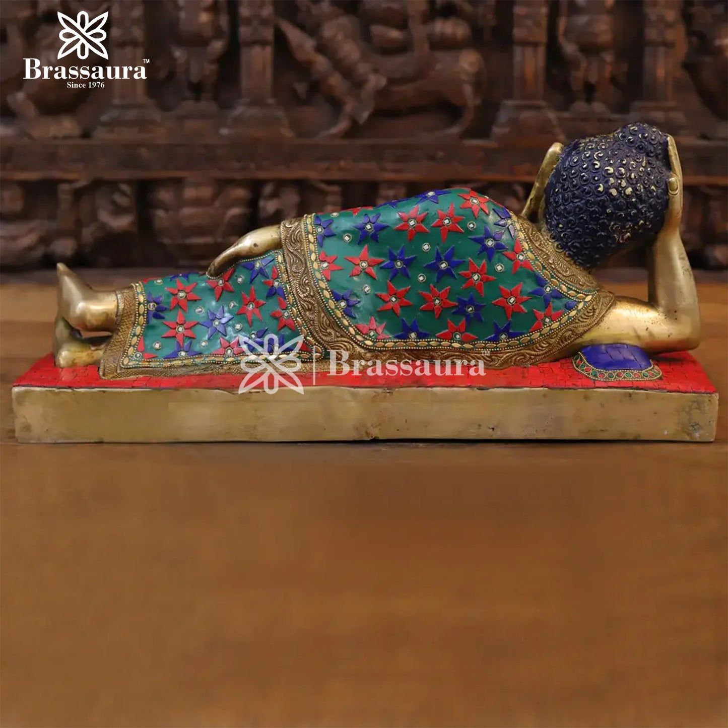 Brass Buddha For Home And Décor Weight 9.24 kg Height 9 Inch