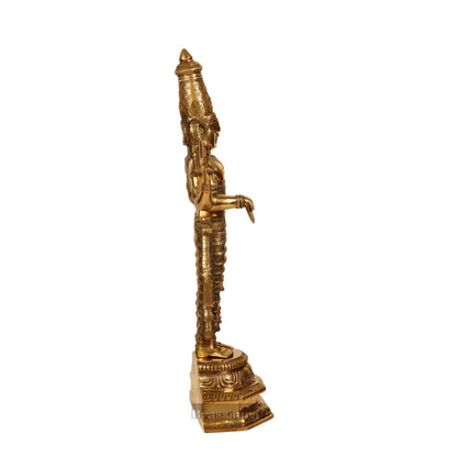 Brassaura™ Pure Brass Tirupati Balaji Idol – Height 33.5 Inches & Weight 20 Kgs | Superfine Shiny Finish