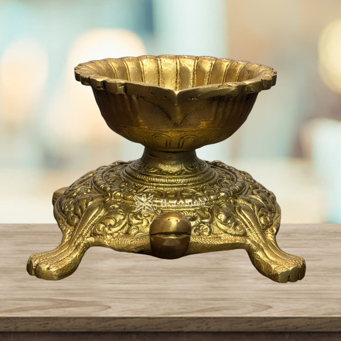 Brass Turtle Diya for Home and Decor and Diwali Gift Items Brass Deepak for Pooja Room Good Luck Vastu and Fengshui Best in Living Room and Home entrace Weight 1.55 Kg Height 13 cm