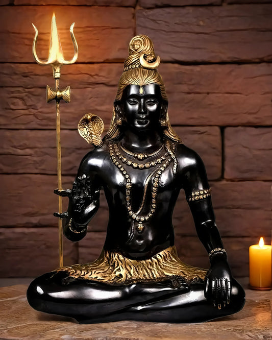 Brassaura™ Brass Shiva Idol – Height 20 Inches & Weight 12 Kgs | Spiritual Home Décor