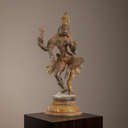 Brassaura™ Brass Shiva Idol – Height 12 Inches & Weight 3.25 Kgs | Spiritual Temple Statue