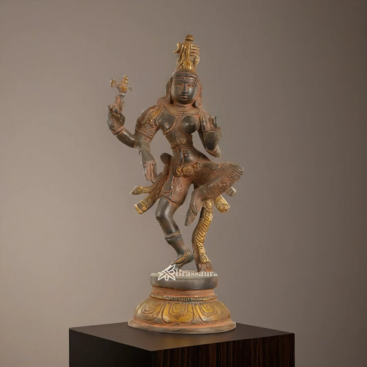 Brassaura™ Brass Shiva Idol – Height 12 Inches & Weight 3.25 Kgs | Spiritual Temple Statue