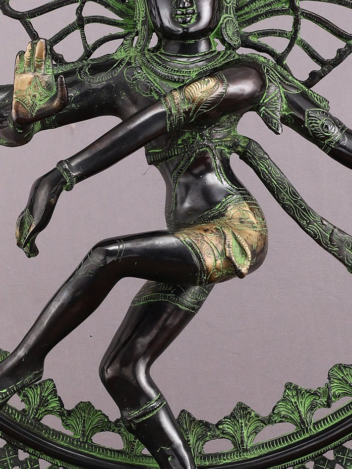 Brassaura™ Superfine Brass Nataraja Statue | Vintage Green & Black Finish | Height 28 Inches & Weight 17.5 Kgs