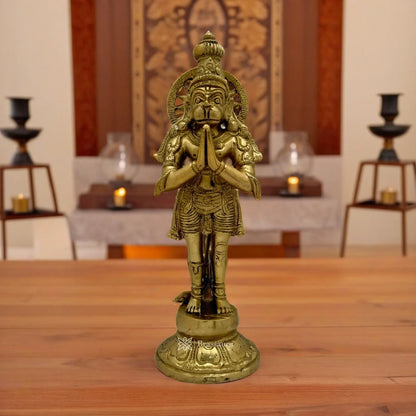 Brassaura™ Brass Hanuman Idol with Traditional Work – Height 11.6 Inches & Weight 2.65 Kgs