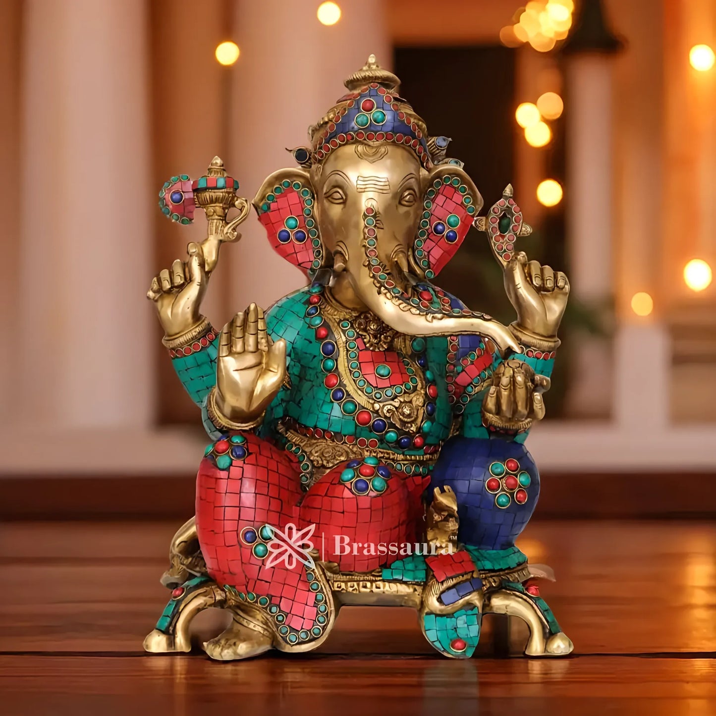 Brassaura™ Brass Ganesha Statue – “Symbol of Auspiciousness” | Height 18 Inches & Weight 19 Kgs