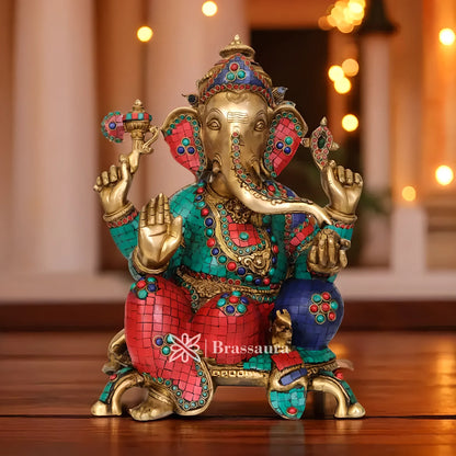 Brassaura™ Brass Ganesha Statue – “Symbol of Auspiciousness” | Height 18 Inches & Weight 19 Kgs