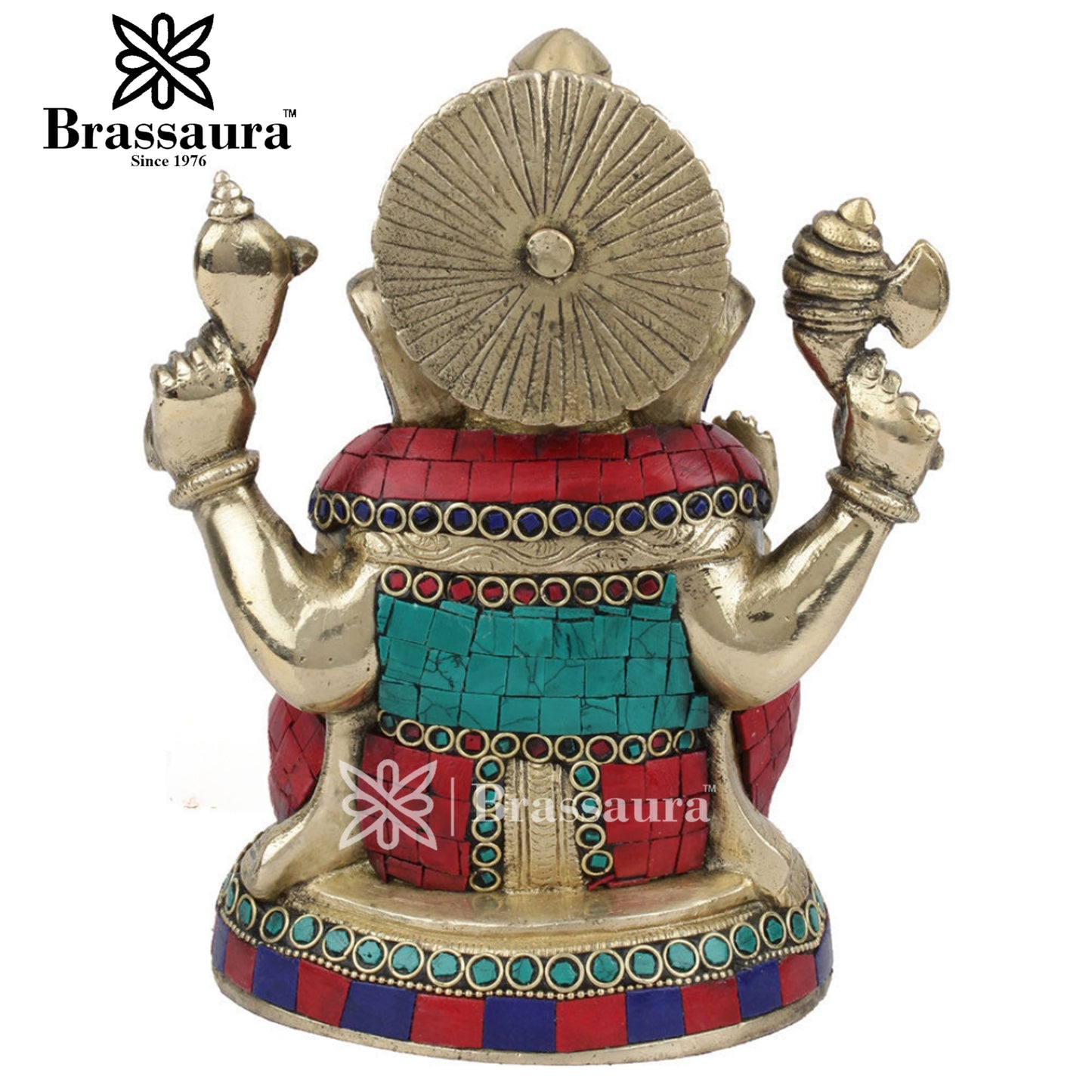 Brass Ganesha Statue For Home Decor And Gift Item Weight 3.2 Kg And Height 8 Inch